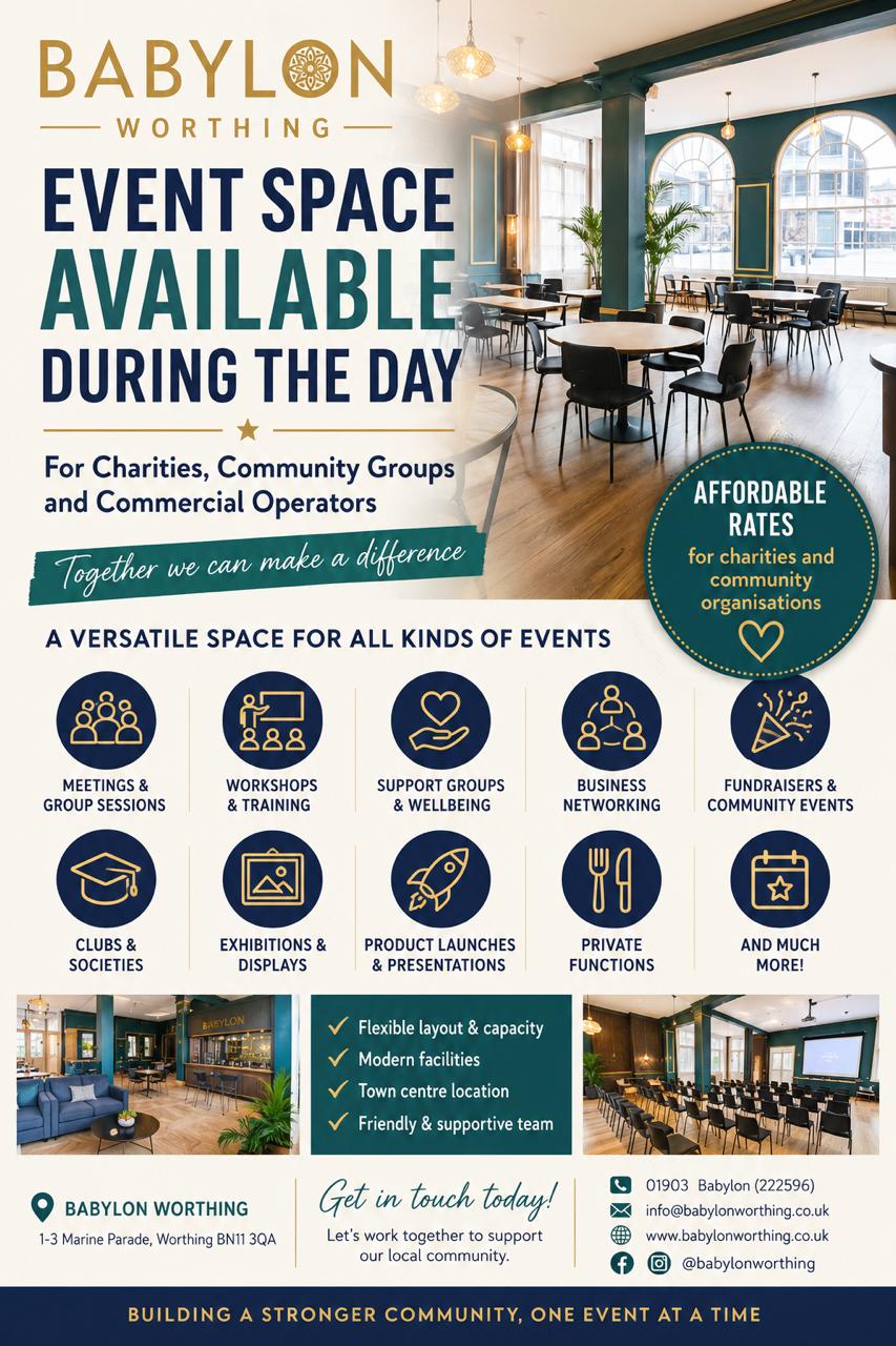 Babylon Worthing Event Space Availability